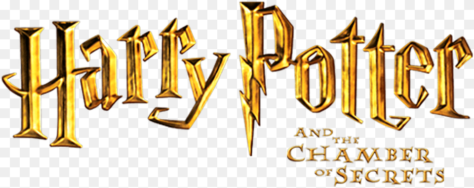 Harry Potter And The Chamber Of Secrets Title, Gold, Text, Book, Publication Png