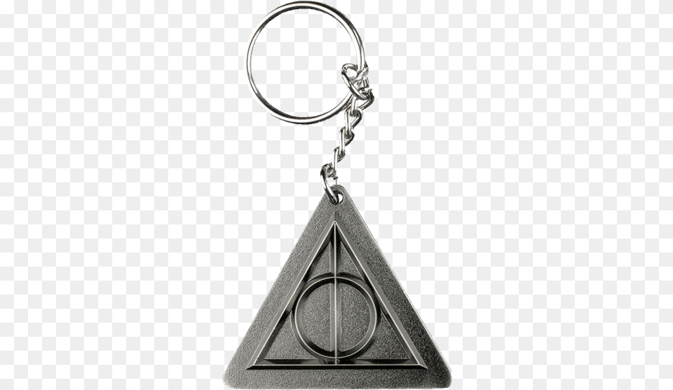 Harry Potter Deathly Hallows Pewter Keychain, Accessories, Earring, Jewelry, Triangle Free Png