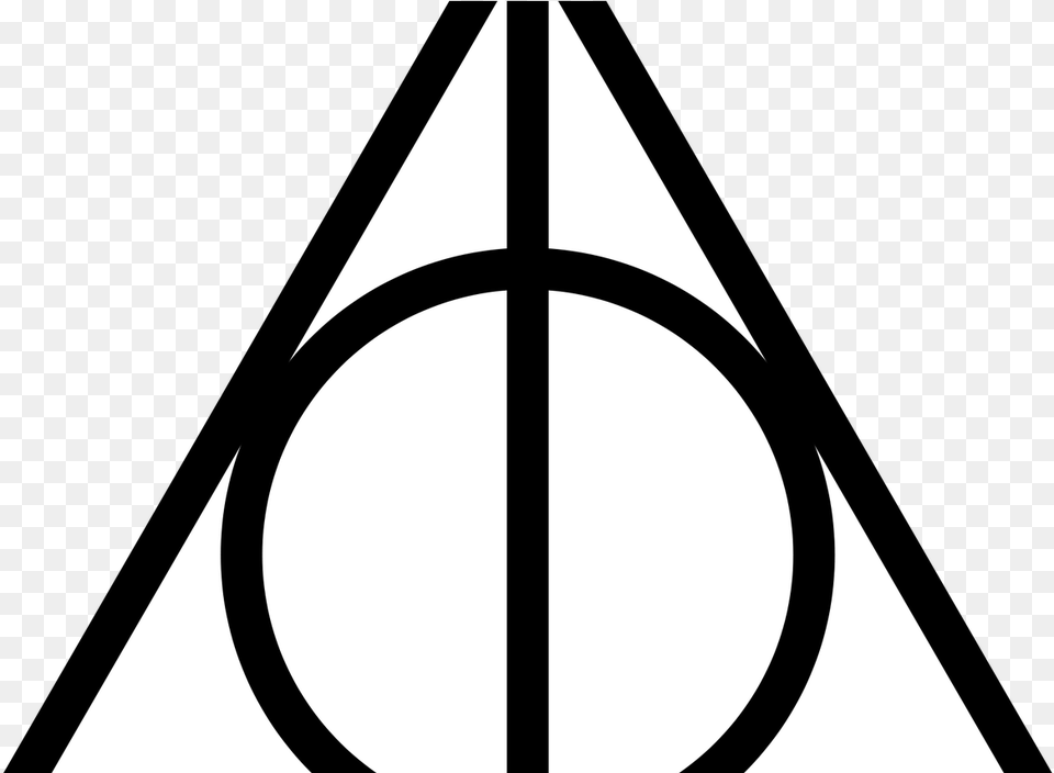Harry Potter Dictionary The Deathly Hallows Deathly Black And White Deathly Hallows, Triangle, Cross, Symbol, Weapon Free Png Download