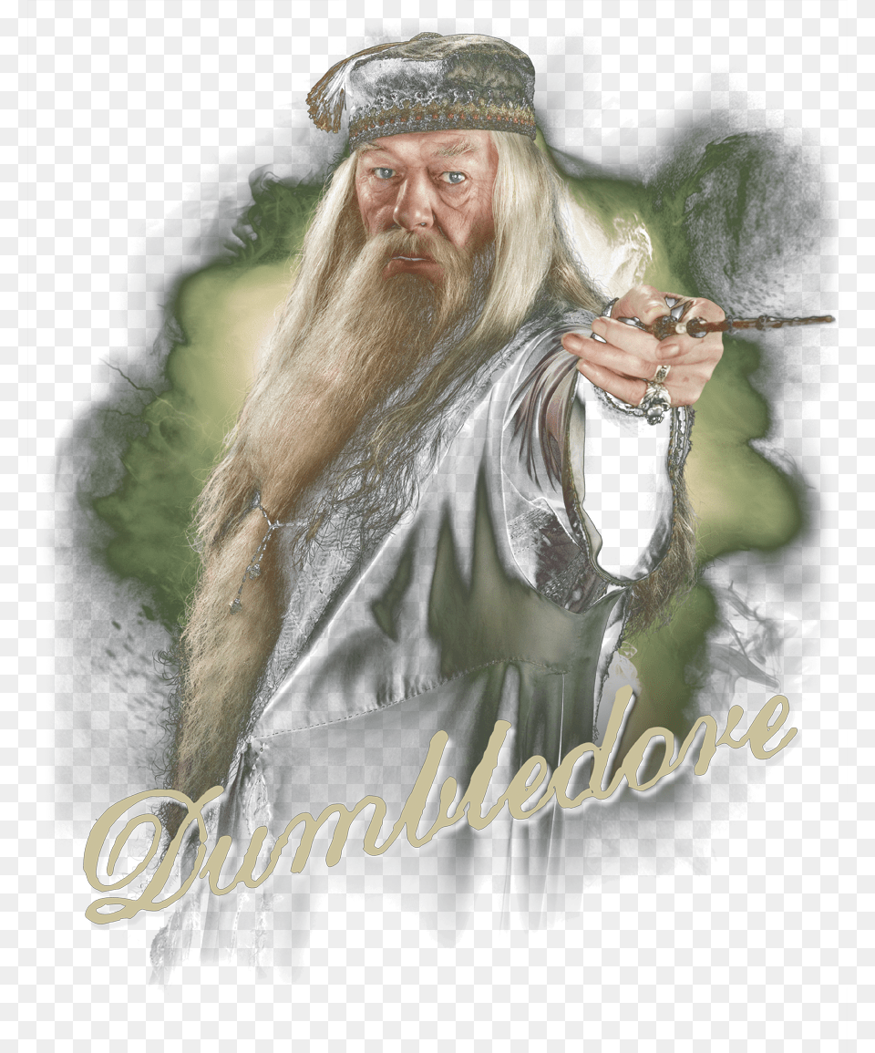 Harry Potter Dumbledore Wand Pullover Hoodie Harry Potter, Beard, Face, Head, Person Free Png Download