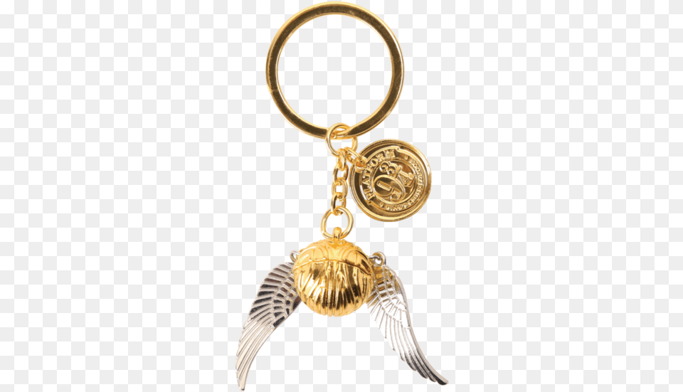 Harry Potter Golden Snitch Keychain, Accessories, Earring, Gold, Jewelry Png