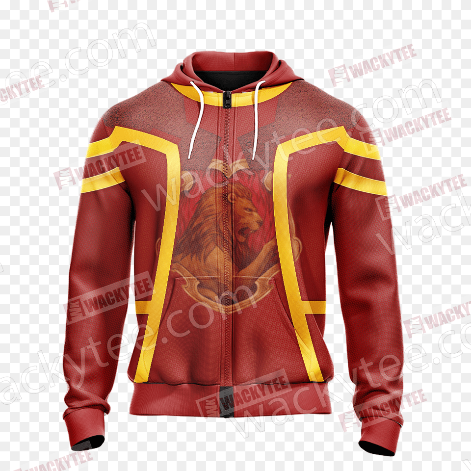 Harry Potter Gryffindor Unisex Zip Up Hoodie Long Sleeve, Clothing, Coat, Jacket Free Transparent Png