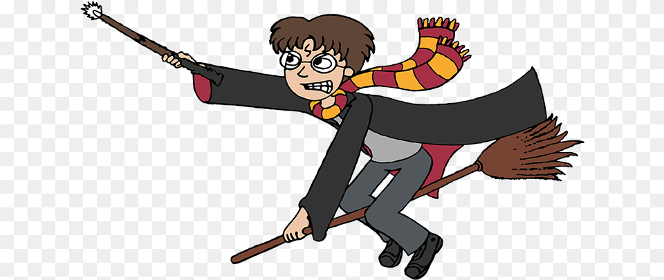 Harry Potter Harry Potter On Broom Clip Art, Baby, Person, Book, Comics Free Png