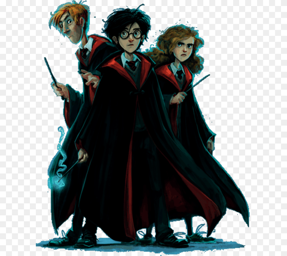 Harry Potter Harrypotter Hermione Granger Ronaldweasley Jonny Duddle Harry Potter Illustrations, Fashion, Adult, Person, Man Free Png