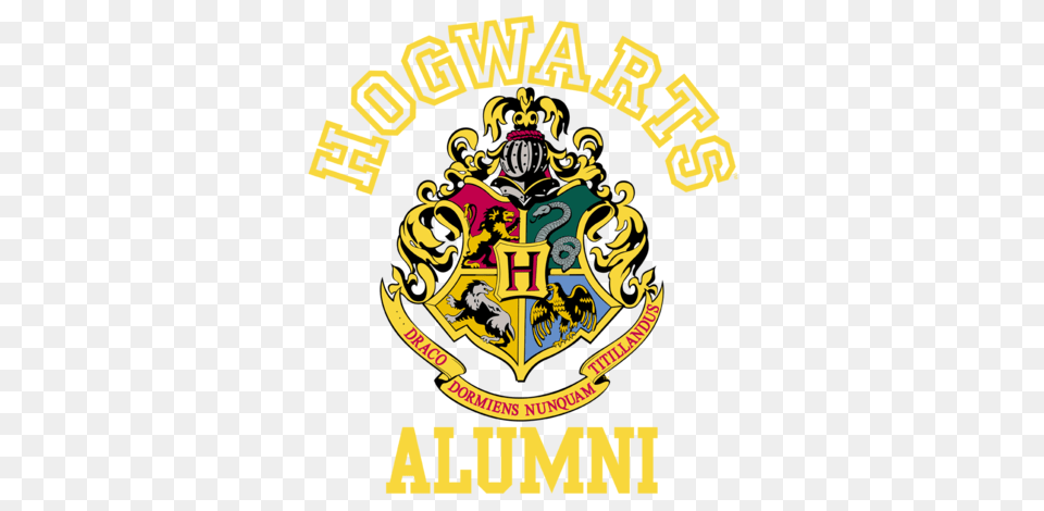 Harry Potter Hogwarts Alumni Mens Regular Fit T Shirt, Logo, Symbol, Emblem, Animal Free Png