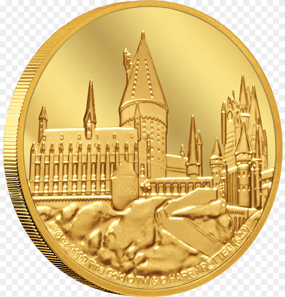 Harry Potter Hogwarts Castle 14oz Gold Coin Harry Potter Gold Coin, Money Free Png Download