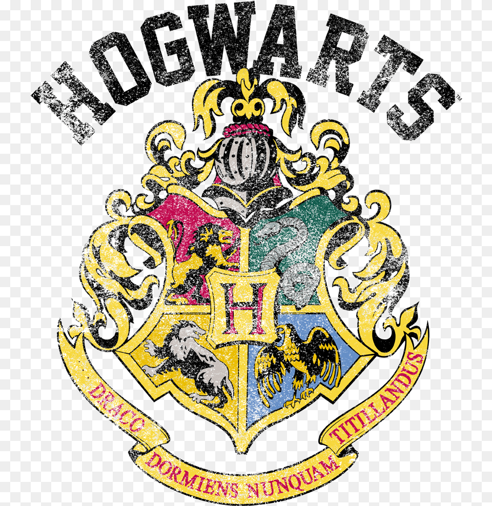 Harry Potter Hogwarts Crest Mens Tall Fit Shirt Hogwarts, Emblem, Logo, Symbol, Animal Free Png Download