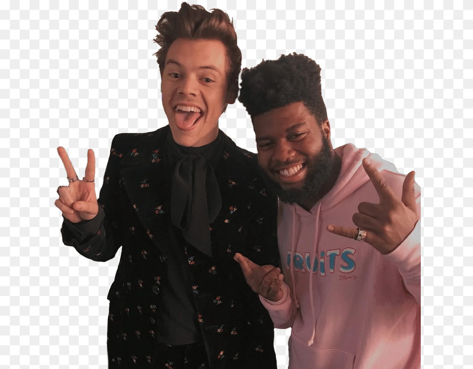 Harry Styles And Khalid, Person, Head, Happy, Hand Png