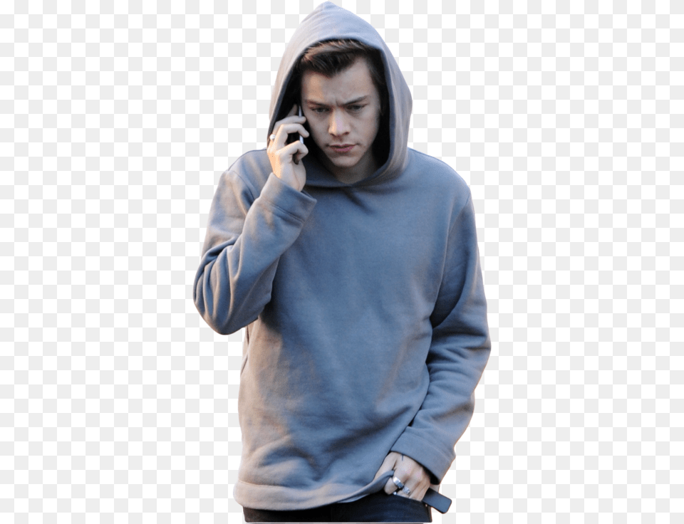Harry Styles And One Direction Harry Styles Wearing A Hoodie, Clothing, Sweater, Knitwear, Hood Free Transparent Png