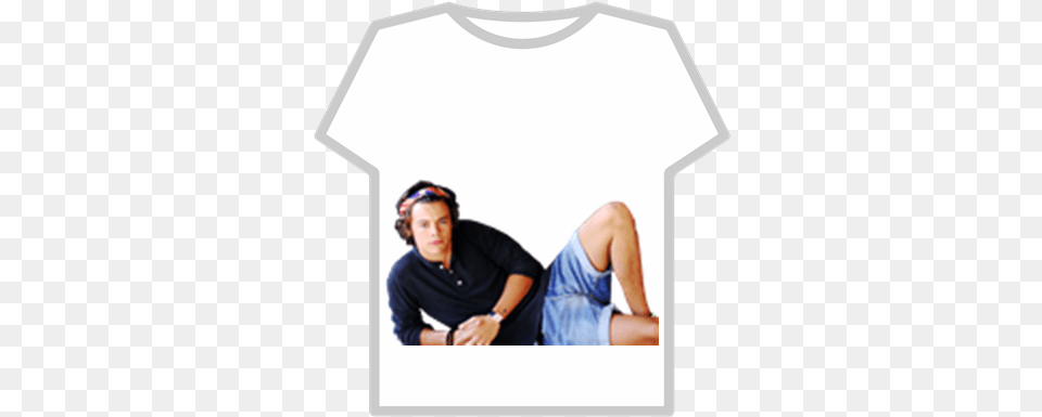 Harry Styles Laying Down One Direction Tshirt Roblox Roblox Boobs T Shirt, Adult, Clothing, Female, Person Free Transparent Png