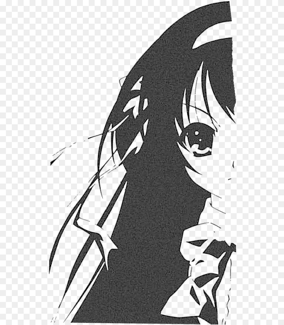 Haruhi Suzumiya Black And White Anime Character Anime Stencils, Book, Comics, Publication, Person Png