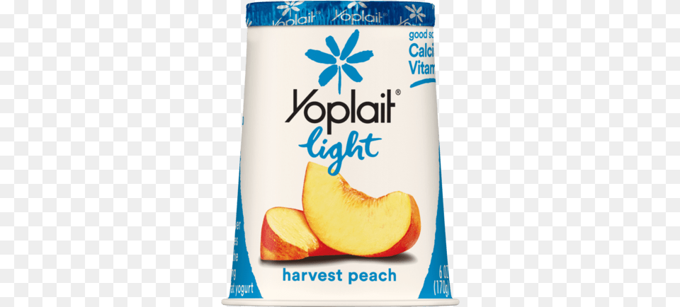 Harves Peach Yoplait Light Yogurt Banana Cream Pie 6 Oz Cup, Food, Fruit, Plant, Produce Png Image