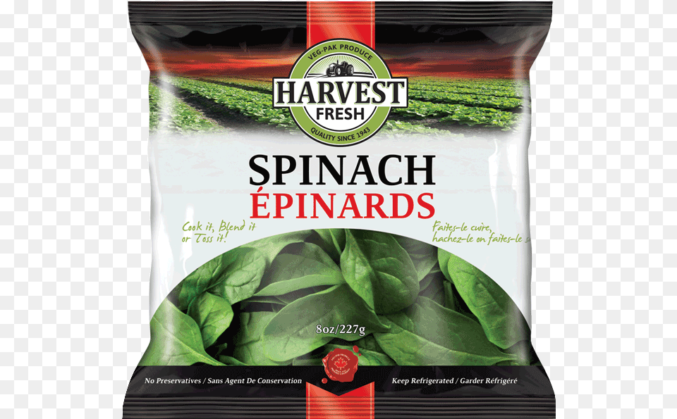 Harvest Fresh Bagged Spinach, Food, Leafy Green Vegetable, Plant, Produce Free Png Download