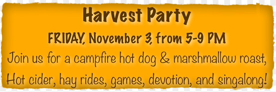 Harvest Party Banner Babymassage, Text, Paper Png Image