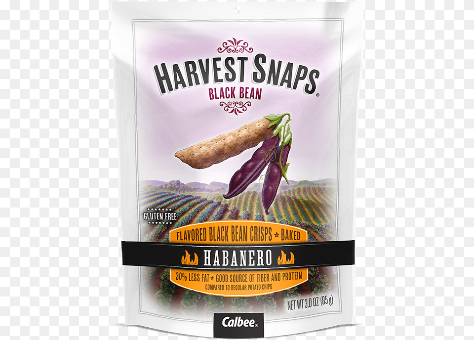 Harvest Snaps Habanero Black Bean Crisps Harvest Snaps Black Bean, Advertisement, Poster, Food, Produce Free Transparent Png
