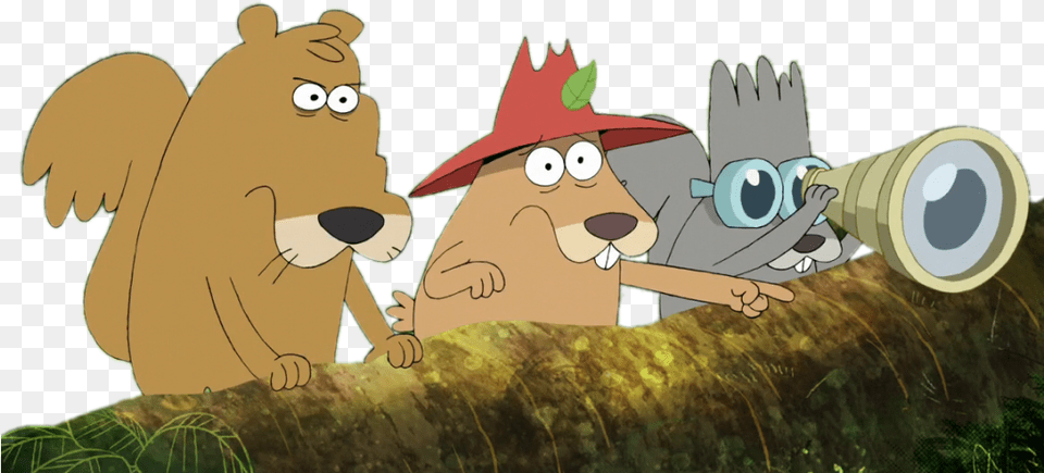 Harvey Beaks Characters Squirrels On The Lookout Harvey Beaks Squirrels, Cartoon, Animal, Bear, Mammal Free Transparent Png