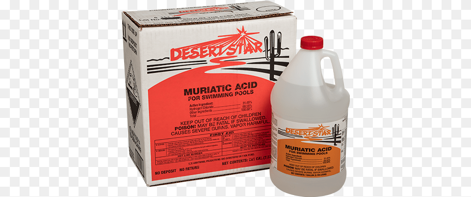 Hasa Desert Star Muriatic Acid 2x1gal Box Bottle Plastic Bottle, Food, Seasoning, Syrup, Beverage Png