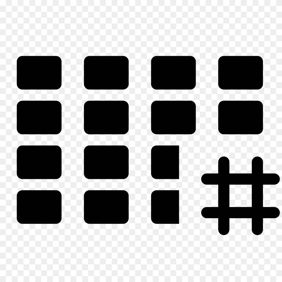 Hashtag Activity Grid Filled Icon, Gray Png