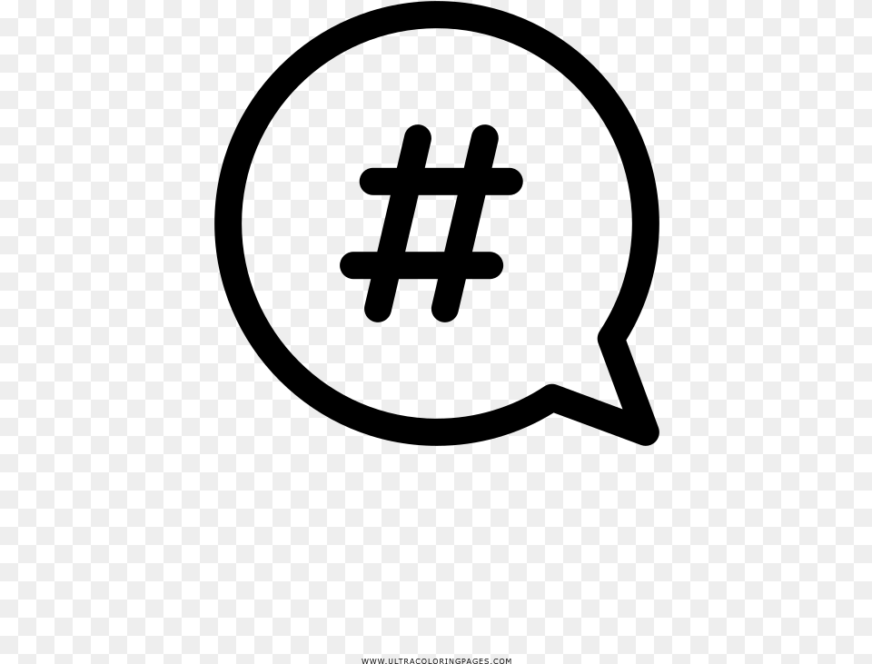 Hashtag Bubble Coloring, Gray Png Image