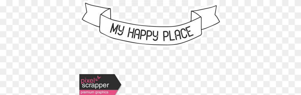 Hashtag My Happy Place Banner Print Line Art, Sticker, Sash, Text Free Png