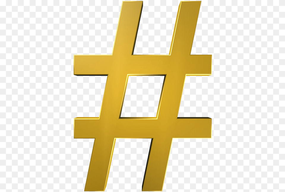 Hashtag Symbol Hash Tag, Cross, Gold, Blackboard Free Png Download