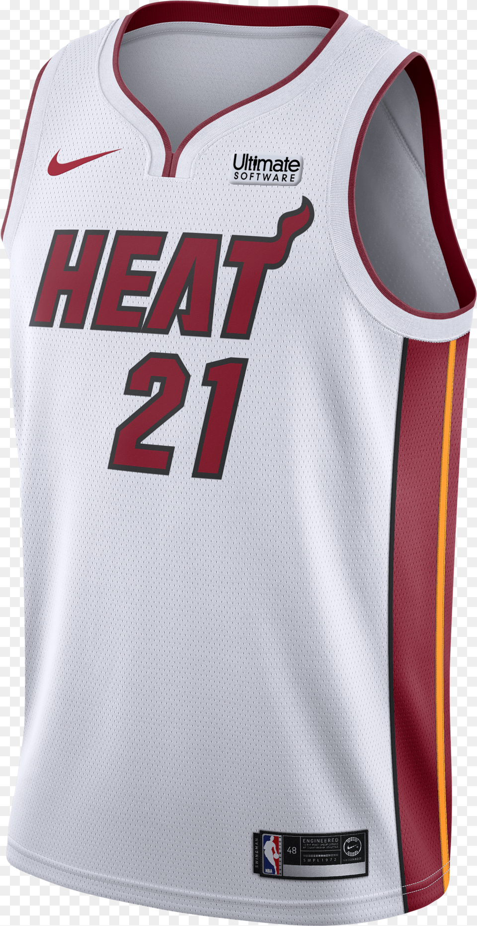 Hassan Whiteside Nike Miami Heat Youth Swingman Jersey Miami Heat Jersey White, Clothing, Shirt, Person Free Png