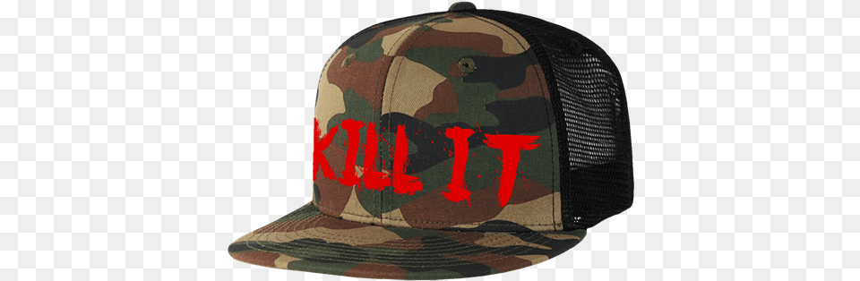 Hat Camo With Red Kill It Hat, Baseball Cap, Cap, Clothing, Military Free Transparent Png