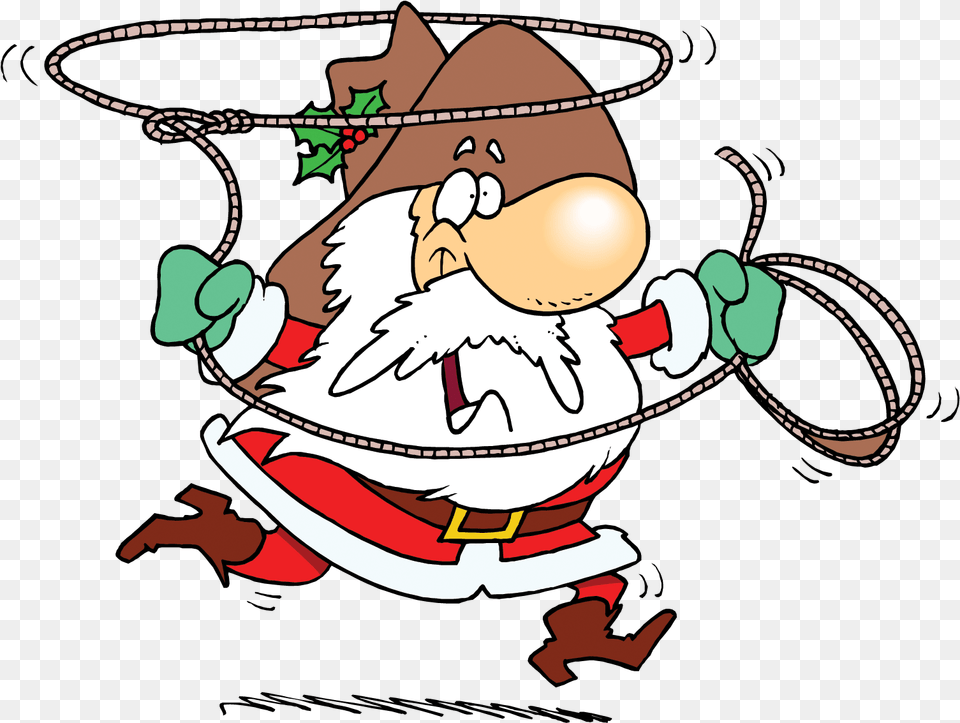 Hat Christmas Lasso Transprent Cowboy Santa Claus Clipart, Baby, Person, Cartoon Png Image