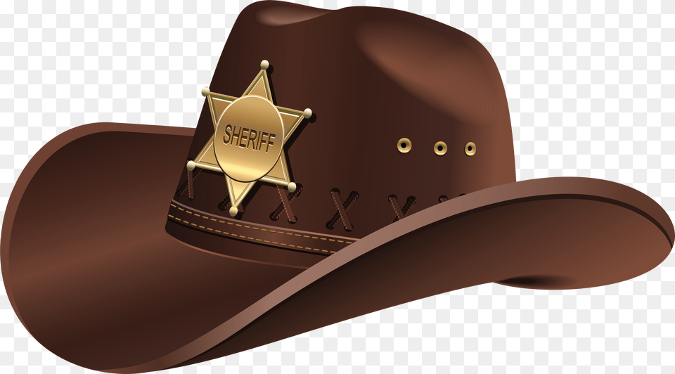 Hat Clipart Banner Black And White Library Sheriff Hat Background, Clothing, Cowboy Hat, Machine, Screw Png Image