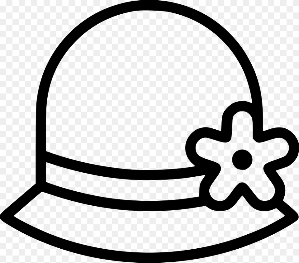 Hat Flower Women Fashion Garment Icon Download, Clothing, Stencil, Hardhat, Helmet Free Png