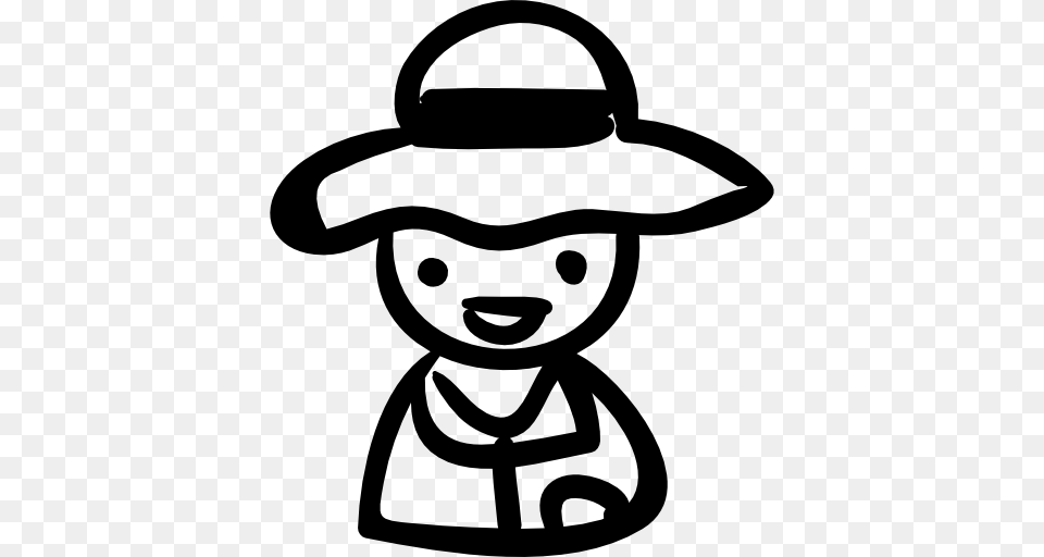 Hat Male Handmade People Happy Person Outlined Man Outline, Gray Free Transparent Png