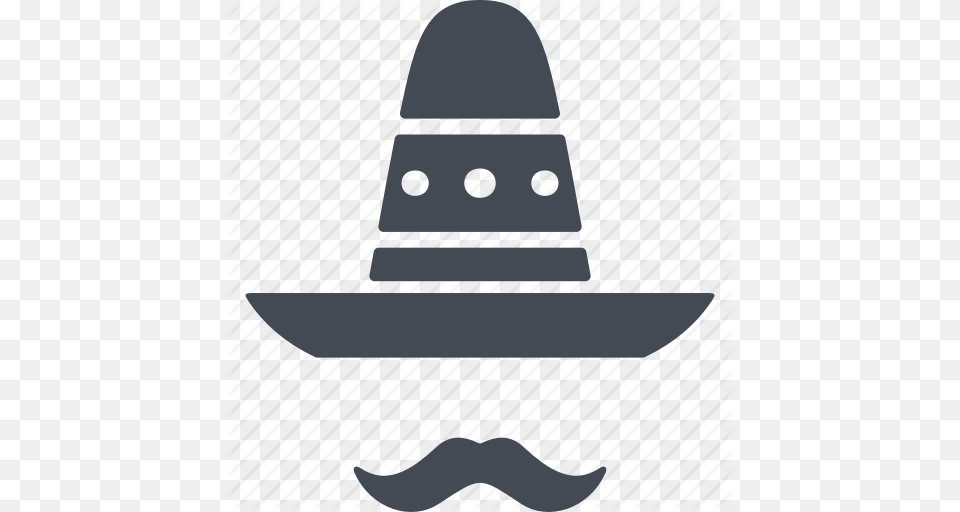 Hat Man Mex Mustache Sombrero Icon, Clothing, Head, Person, Face Png