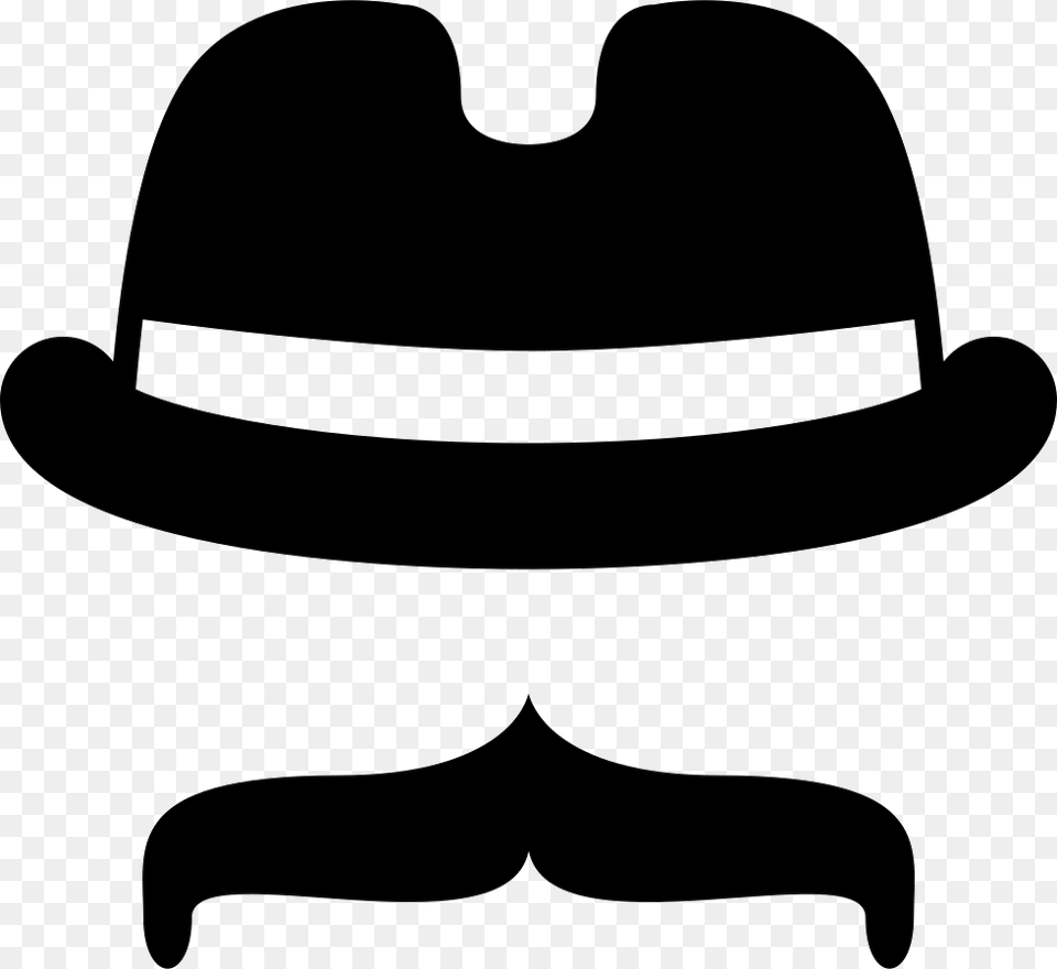 Hat With Mustache Bigotes Negros, Clothing, Stencil, Head, Person Free Png Download