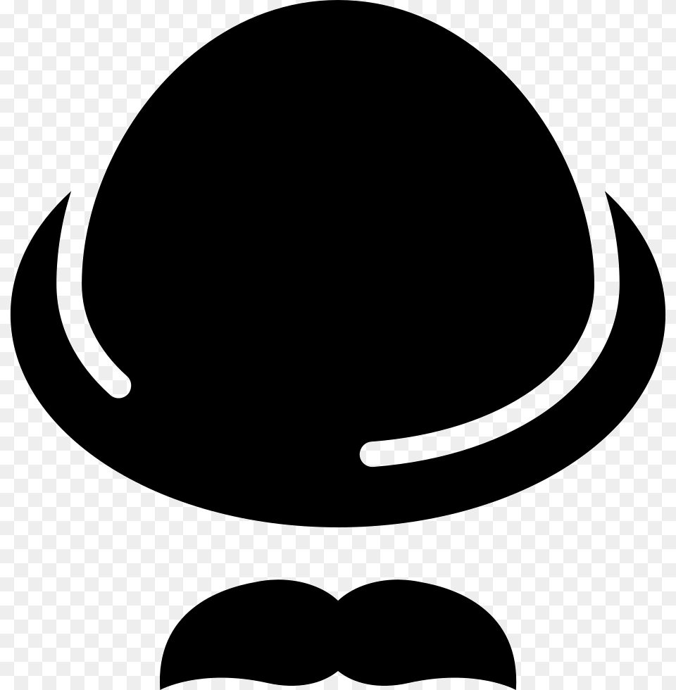 Hat With Mustache Moustache, Stencil, Clothing, Hardhat, Helmet Free Png Download