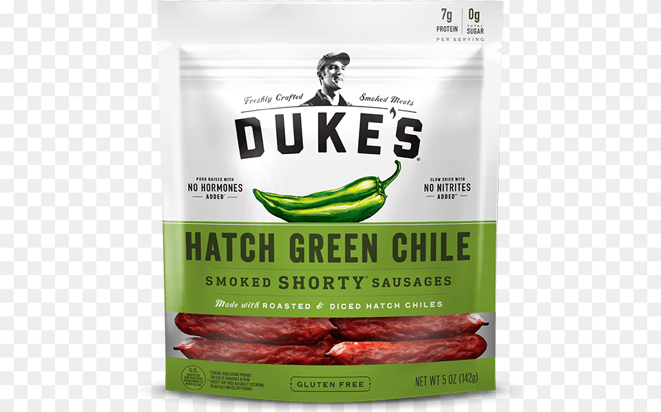 Hatch Green Chile Duke39s Hatch Shorty Sausages, Advertisement, Adult, Person, Woman Png