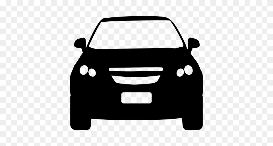 Hatchback Front View Silhouette, License Plate, Transportation, Vehicle, Car Free Png