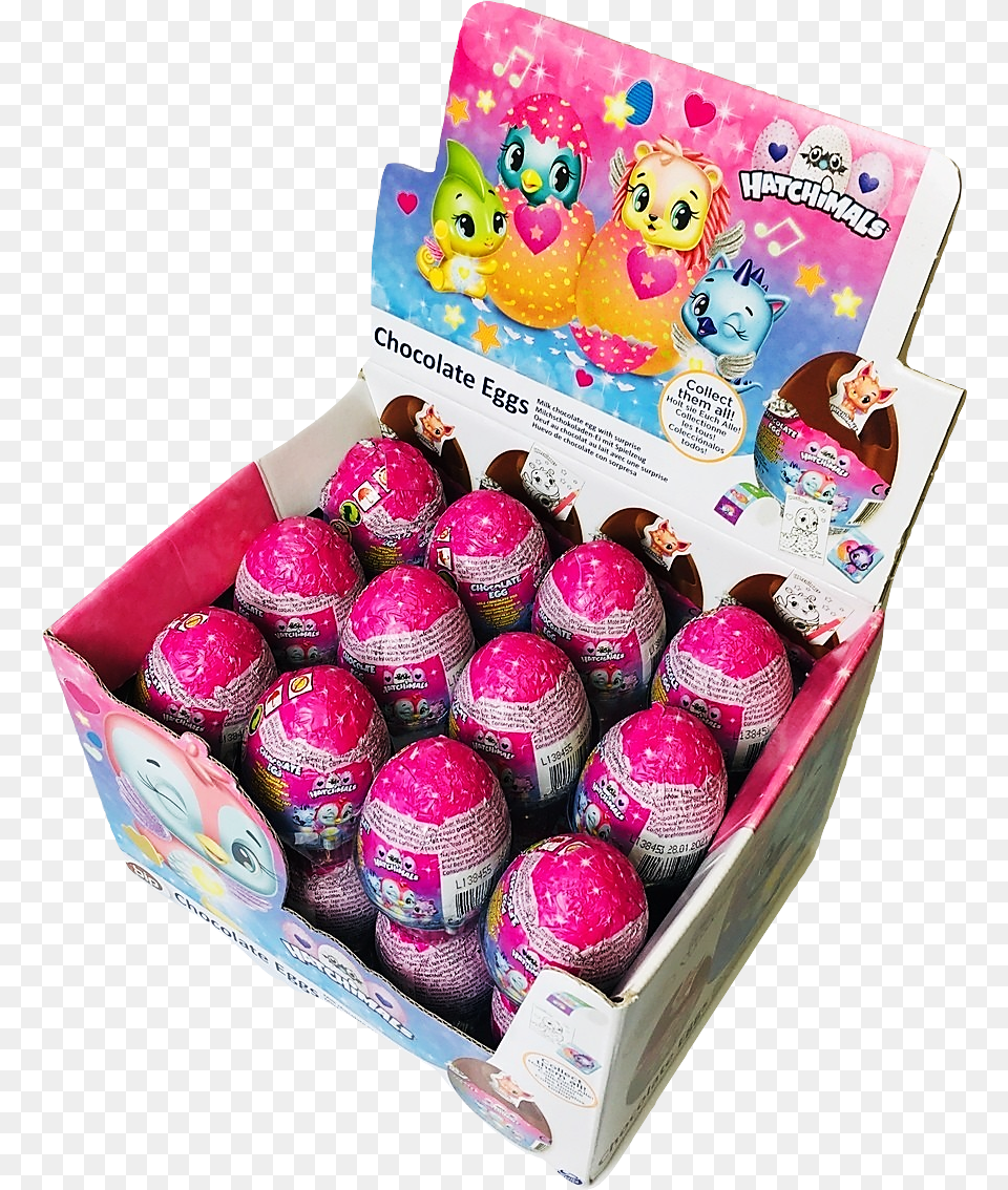 Hatchimals Chocolate Egg X24 Box, Sweets, Food, Person, Baby Png