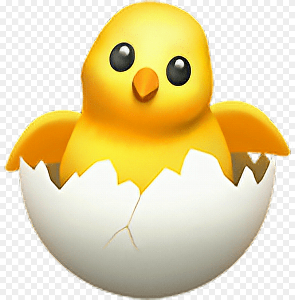Hatching Chick Emoji Babychicken Egg Chicken Emoji Emoji, Toy, Food Png Image
