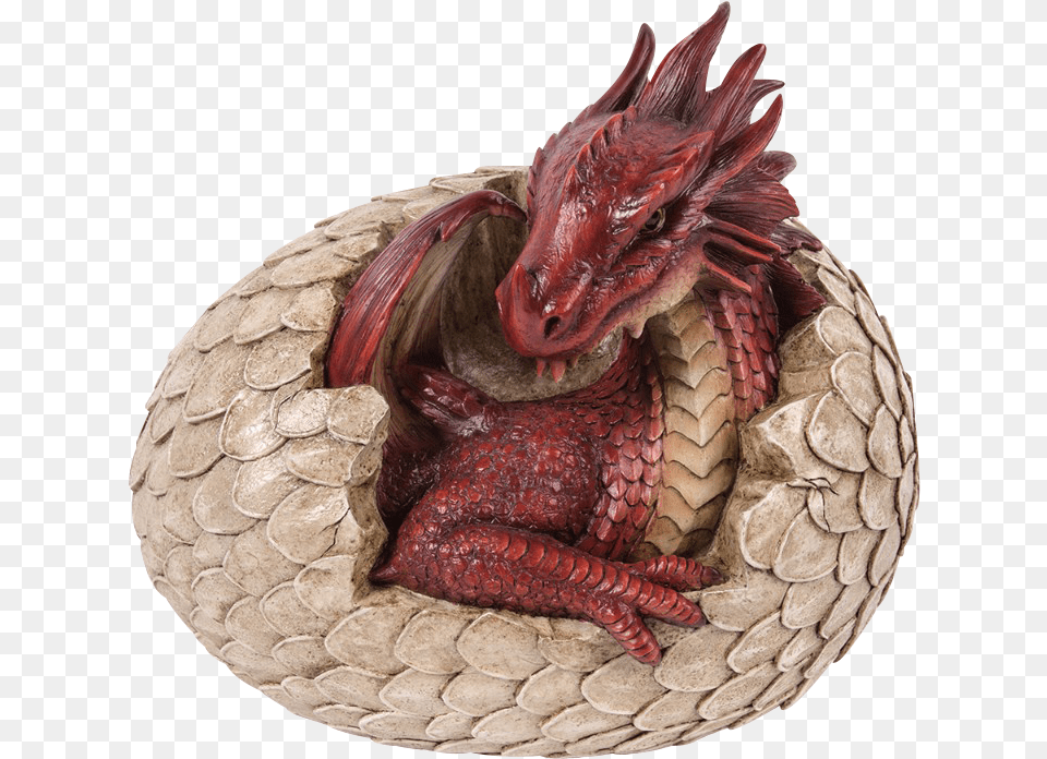 Hatching Red Dragon Egg Statue Dragon, Animal, Reptile, Sea Life, Turtle Free Transparent Png