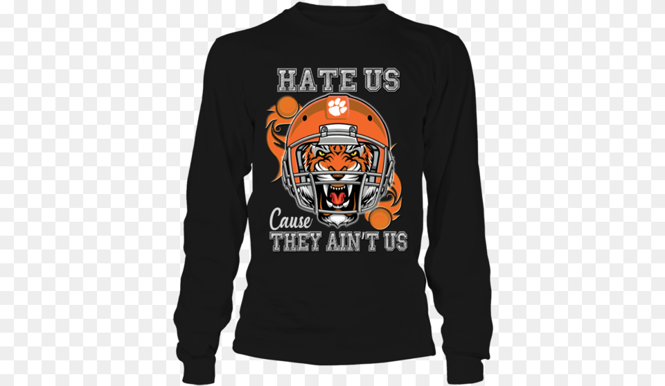 Hate Us Cause They Ain39t Us Clemson Tigers Helmet Shirt That39s How I Saved The World, T-shirt, Clothing, Long Sleeve, Sleeve Free Png Download