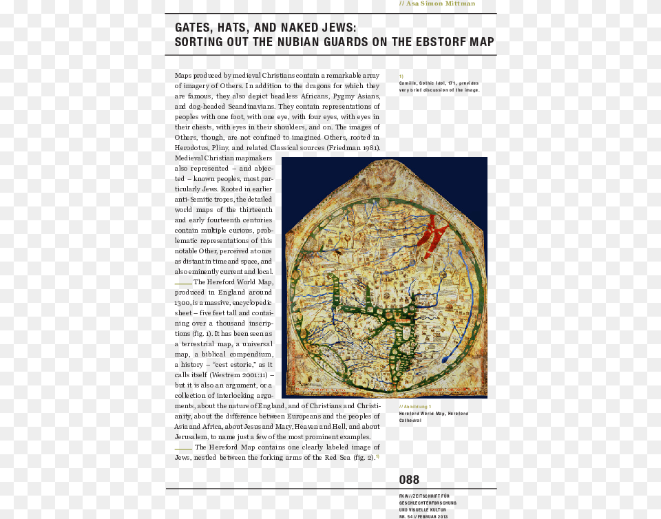 Hats And Naked Jews Hereford Mappa Mundi, Chart, Plot, Map Free Png Download