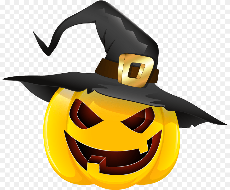 Hats Clipart Halloween Halloween Pumpkin And Witch Hat, Festival, Animal, Fish, Sea Life Png Image