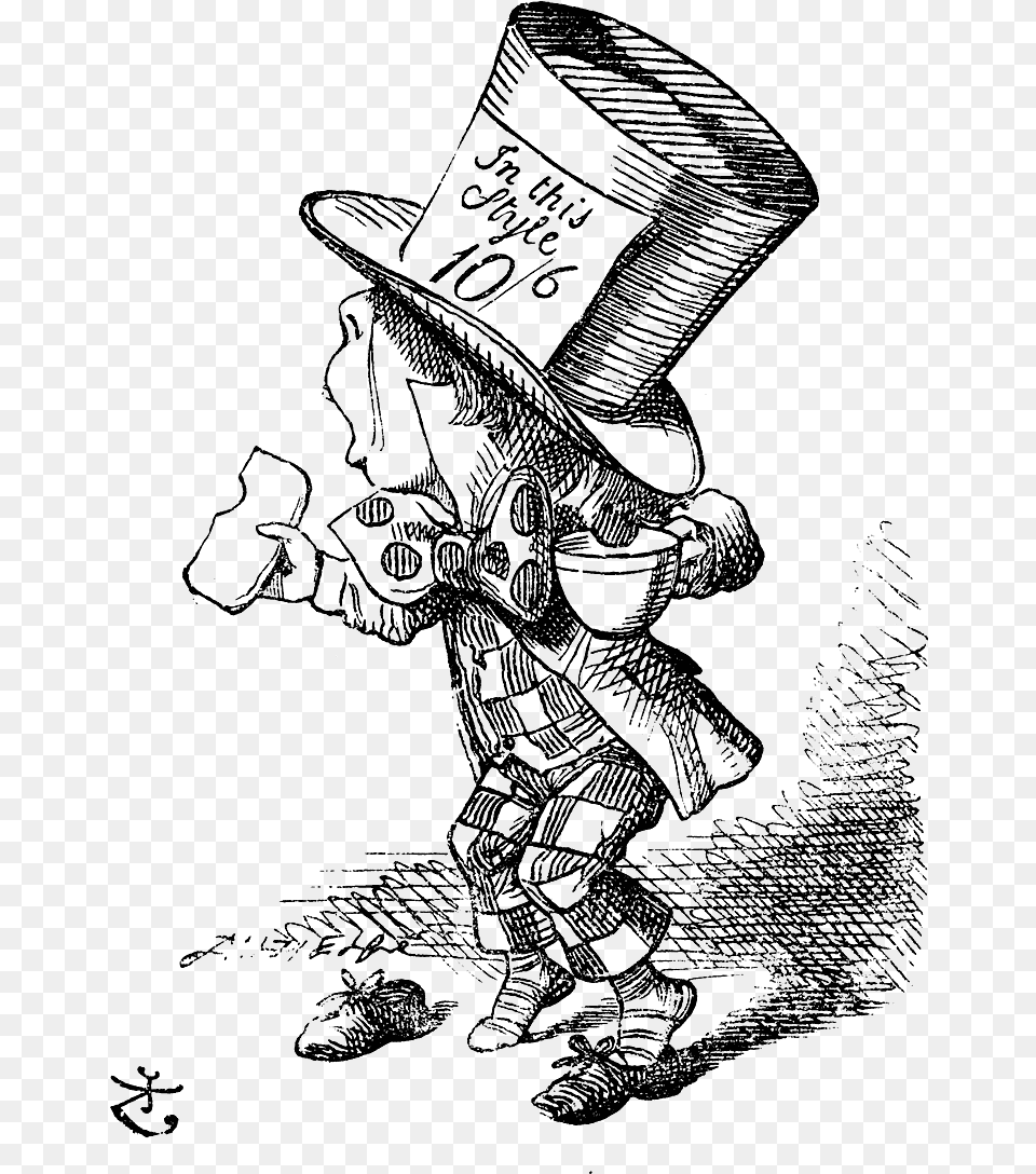 Hats Drawing Alice In Wonderland Mad Hatter Alice In Wonderland Book, Clothing, Hat, Art, Adult Png Image