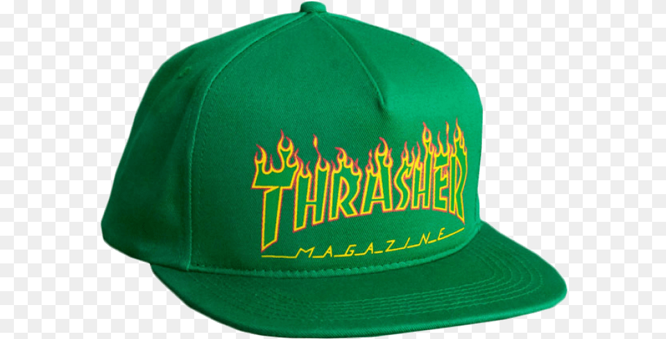 Hats Thrasher Flame Logo Thrasher Hat Green Flame, Baseball Cap, Cap, Clothing Png