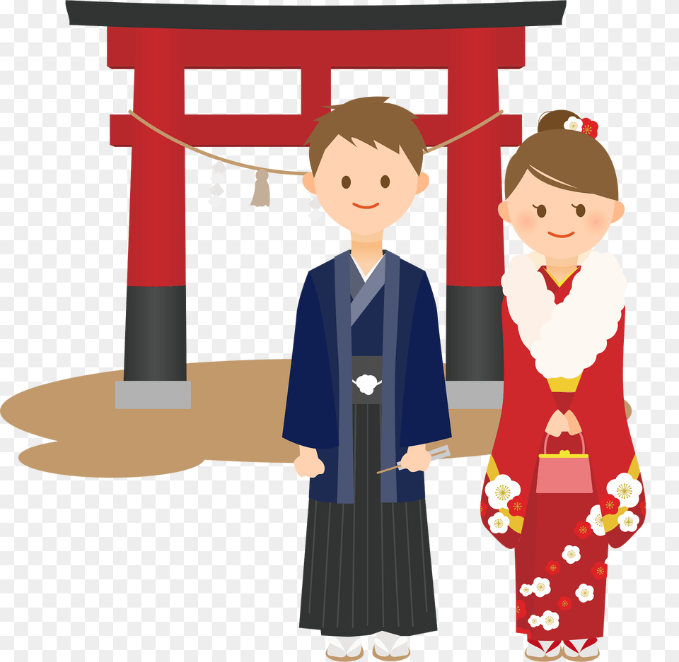 Hatsumode Couple Clipart, Formal Wear, Clothing, Dress, Gown Free Png Download