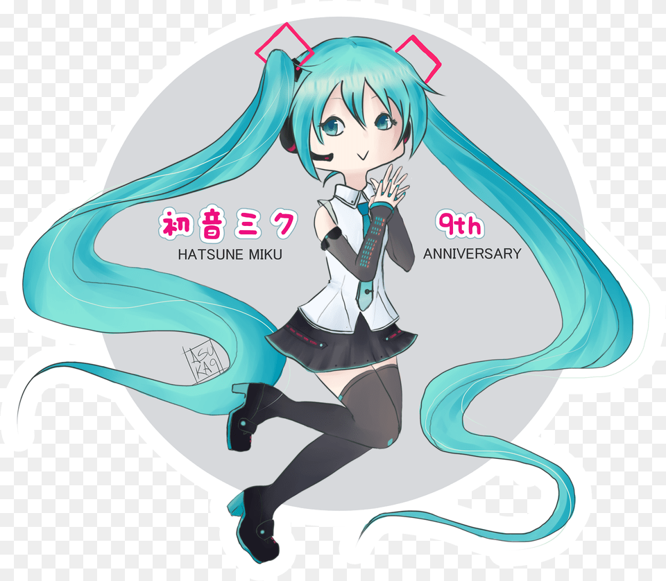 Hatsune Miku 9th Anniversary Cartoon, Book, Publication, Comics, Manga Free Png Download