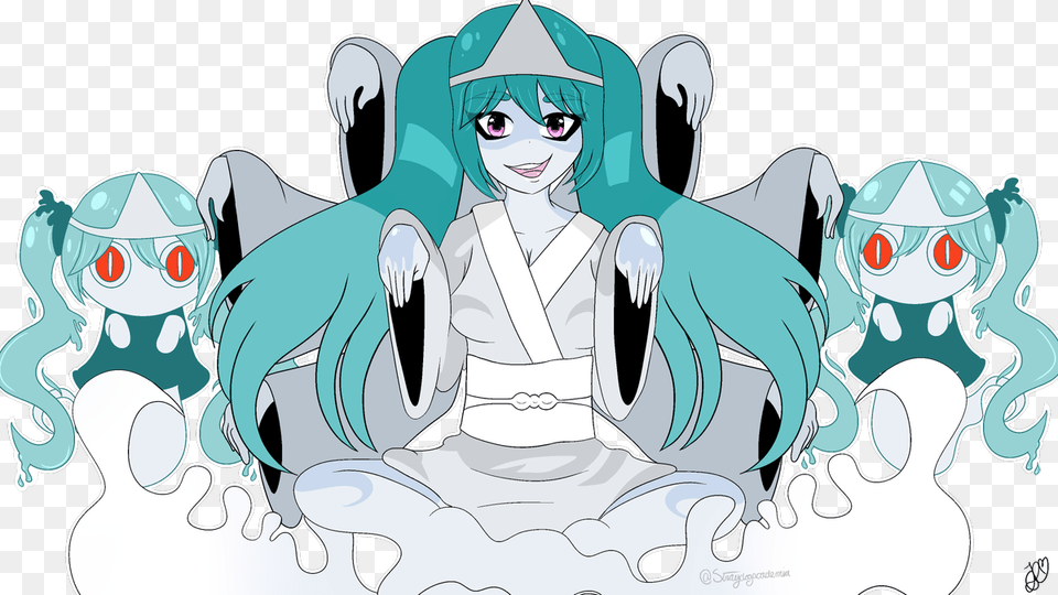 Hatsune Miku Belongs To Crypton Future Media Ghosts Ghosts Play To The Audience Hatsune Miku, Book, Comics, Publication, Person Png Image