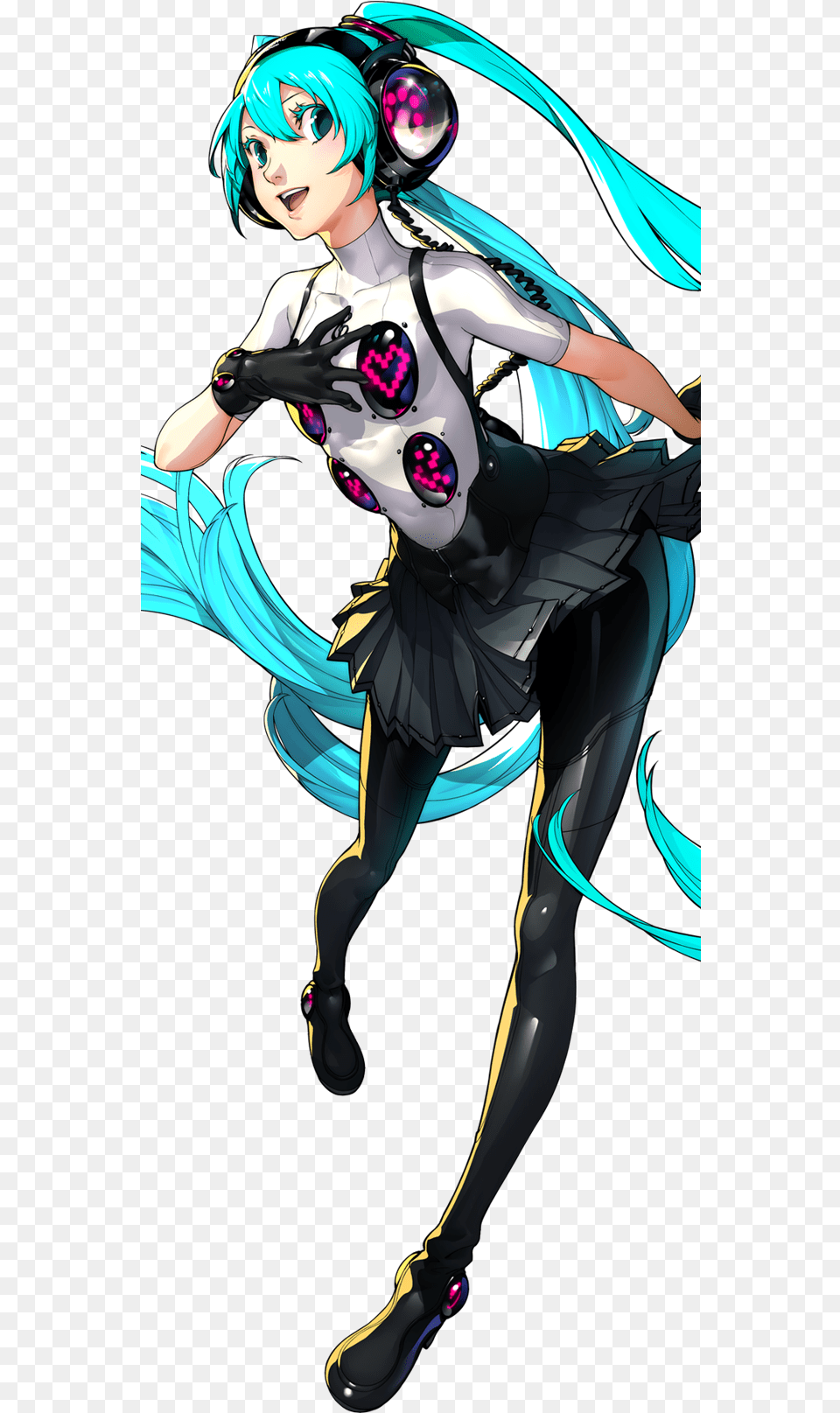 Hatsune Miku Characters P4d Persona 4 Dancing All P4 Dancing All Night Miku, Book, Comics, Publication, Adult Png