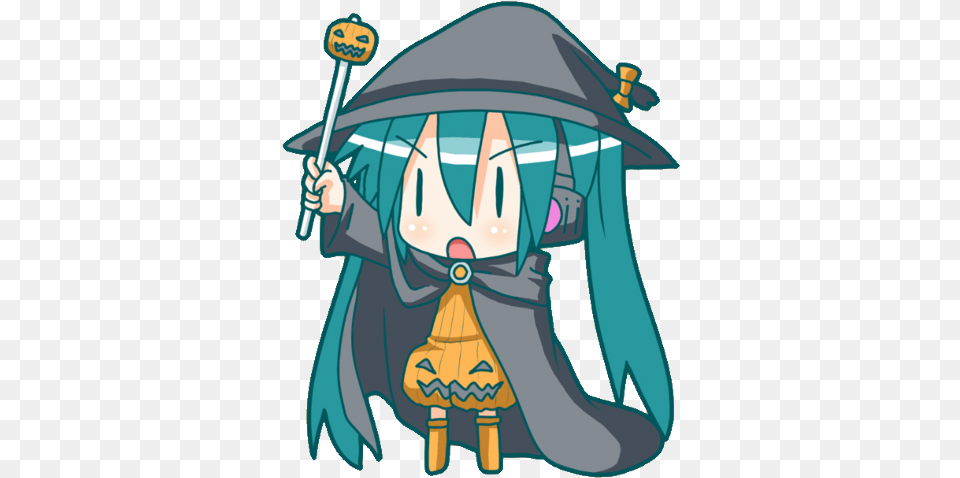 Hatsune Miku Halloween Counter Strike Source Sprays Hatsune Miku Chibi, Book, Comics, Publication, Person Free Png Download