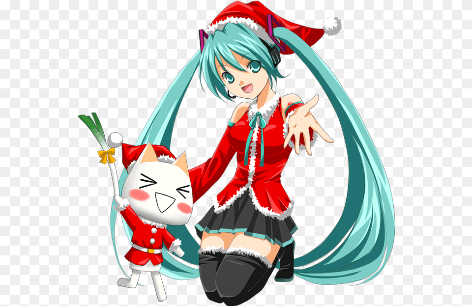 Hatsune Miku Vocaloid Drawn By Sinko Danbooru Hatsune Miku Christmas Transparent, Book, Comics, Publication, Adult Free Png